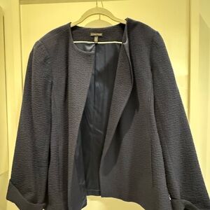 Eileen Fisher Textured Navy Blazer size xl
